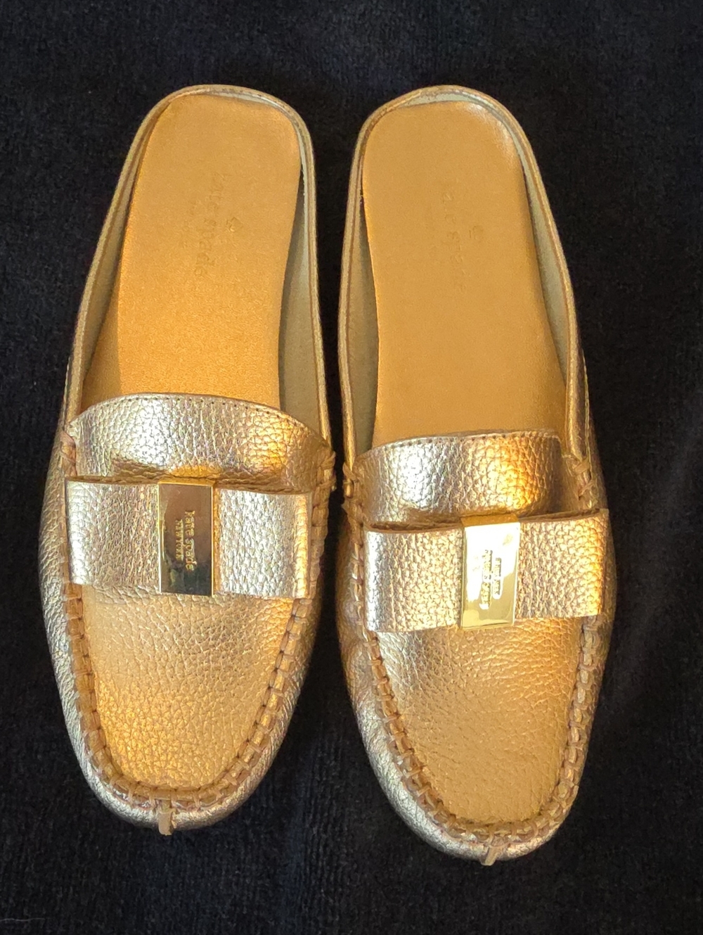 kate spade rose gold slip-on leather shoes NWT